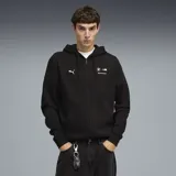 Campera con capucha y cierre frontal, color negro. Presenta el logo de Puma en el lado derecho del pecho y el emblema de BMW Motorsport en el lado izquierdo. Cuenta con bolsillos frontales y puños acanalados.