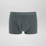 Pack de tres boxers de algodón en tonos gris, verde y verde oscuro, con cintura elástica.