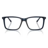 Armazón de anteojos Polo modelo 2287, de diseño rectangular con marco de acetato en color azul oscuro traslúcido.