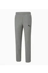 Pantalón deportivo Puma para hombre, modelo recto color azul marino, con cintura elástica y logo blanco de la marca estampado en el muslo izquierdo.