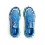 Championes de trail running Merrell Agility Peak 6, color azul con detalles en verde agua y suela Vibram. Presentan diseño técnico con malla transpirable, refuerzos en TPU y entresuela de espuma FloatPro+ para mayor amortiguación y retorno de energía.