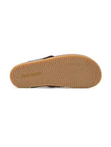 Sandalias de dedo Hush Puppies modelo Merritt Toepost, color marrón con suela de goma color tostado y tiras de cuero y textil.