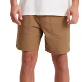 Bermuda color marrón con bolsillos laterales y traseros, corte recto y largo a la rodilla.