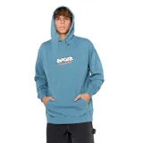 Canguro azul con capucha y bolsillo delantero tipo canguro, con logo de Rip Curl estampado en el pecho.