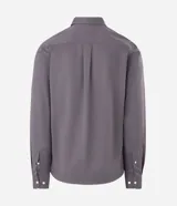 Camisa masculina Marfinno de corte slim en tono azul acero, confeccionada con cuello inglés, manga larga con puños abotonados y cierre frontal con botones. Incorpora tecnología Easy Care Performance para mayor elasticidad y facilidad de planchado.