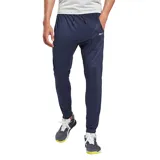 Pantalón deportivo Reebok de hombre, color azul marino, corte entallado, con cintura elástica ajustable con cordón y logo de la marca estampado en blanco en la pierna izquierda.
