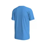 Remera Nike blanca de manga corta con cuello redondo. Presenta el escudo de la Asociación Uruguaya de Fútbol (AUF) en dorado y negro, con cuatro estrellas doradas encima, y el logo de Nike dorado debajo.