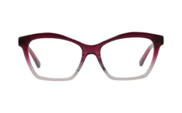 Armazón para lentes Demenego modelo 143/53 col VI, de acetato color violeta con degradé a gris en la parte inferior. Diseño cateye.