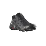 Championes de trail running Salomon modelo Speedcross 6 GORE-TEX, color negro, diseñados para terrenos exigentes con membrana impermeable y suela de gran tracción.
