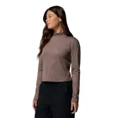 Remera Columbia Granite Point Ls de manga larga y cuello alto, color marrón con diseño texturizado en relieve y orificios para los pulgares en las mangas.