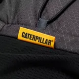 Mochila Caterpillar modelo Le Meije, color gris oscuro, diseñada para trekking y uso urbano. Cuenta con compartimento principal con cremallera en U, bolsillos organizadores internos, bolsillo frontal, cordón elástico exterior, bolsillos laterales de red y correas acolchadas ajustables.