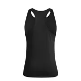 Musculosa deportiva negra con espalda estilo racerback y logo Adidas estampado en el frente.