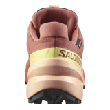 Championes de trekking Salomon Speedcross 6 Gore-Tex, color marrón y naranja con detalles en amarillo, con membrana impermeable y suela Contagrip de alta tracción.