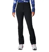 Pantalon de senderismo Columbia Titanium color negro, diseñado para clima frío con tecnología termorreflectante. Presenta cintura alta con cinturón integrado, rodillas articuladas para mayor movilidad, bolsillos con cierre y aberturas reforzadas en los puños.