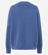 Buzo suéter de tricot con cuello redondo y puños ajustados, de diseño clásico y versátil.