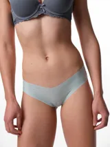 Bombacha estilo bikini de microfibra color rosado, con corte láser y diseño sin costuras.