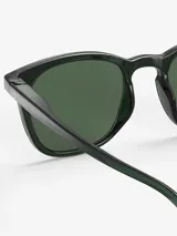 Lentes de sol Izipizi para niños de 5 a 10 años, con montura cuadrada color verde oscuro y lentes verdes con protección 100% UV categoría 3.