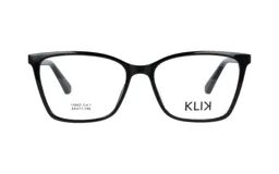 Anteojos de receta marca Klik, modelo 110AD, con armazón de acetato en color negro y diseño rectangular clásico.