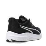 Championes de running Puma Skyrocket Lite 2, color negro con entresuela blanca. Presentan capellada de malla textil transpirable, cierre con cordones y suela de goma para tracción urbana. Incorporan tecnología PUMALITE para amortiguación reactiva y plantilla SOFTFOAM+ para mayor confort.