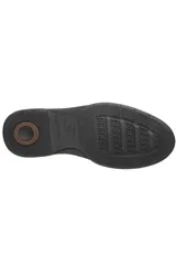 Bota baja de cuero marrón para hombre, con cordones y suela de goma.