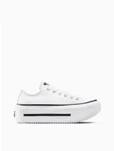 Zapatillas Converse Chuck Taylor All Star Lift, color blanco, con plataforma alta y detalles en negro.