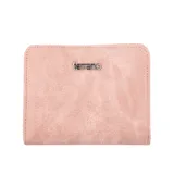 Monedero pequeño color rosa con cierre de broche y logo de la marca Terrano en el frente.