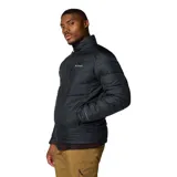 Campera acolchada de hombre con tecnología Omni-Heat Infinity y Omni-Shield, diseñada para ofrecer aislamiento térmico y resistencia al agua. Presenta cierre frontal completo, cuello alto con protección de barbilla, bolsillos laterales y en el pecho con cierre, y puños elásticos.