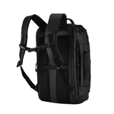 Mochila ejecutiva negra de la marca Terrano, modelo Travel Pekin, con múltiples compartimentos, incluyendo espacio para laptop, ropa y calzado con ventilación. Cuenta con enganche para valija, cinta abdominal y asa lateral para usar como bolso de mano.