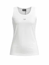 Musculosa Diesel de algodón, con cuello redondo y logo metálico en forma de D en el centro del pecho.