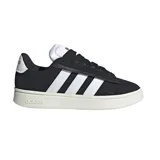 Championes Adidas Grand Court Alpha negros con las tres tiras blancas y suela color crema. Inspirados en el tenis, ideales para uso diario.