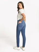 Jeggings de talle alto Tommy Hilfiger de denim azul, con ajuste estilizado y cierre de botón con cremallera.