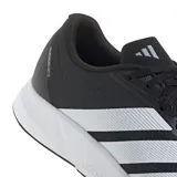 Championes de running Adidas Duramo RC2, color negro con las tres tiras características en blanco y suela blanca con tecnología LIGHTMOTION. Presentan un diseño de malla textil transpirable, con talón y lengüeta acolchados para mayor soporte.