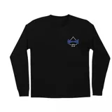 Remera negra de manga larga con cuello redondo y logo de Independent estampado en el pecho.