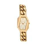 Reloj Michael Kors para mujer, modelo Mini Suri, con caja dorada de acero inoxidable de 24mm y pulsera de eslabones gruesos.