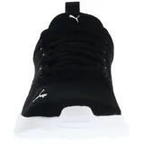 Championes Puma Anzarun Lite unisex, color azul marino con detalles en rosa y verde agua, con capellada de malla transpirable y suela blanca.