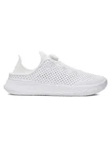 Championes de entrenamiento Under Armour Slipspeed color blanco, con diseño versátil de talón convertible para modo entrenamiento o recuperación. Presentan sistema de ajuste BOA, parte superior perforada para mayor ventilación y tecnología de amortiguación UA Flow.
