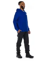 Buzo con capucha verde con logo blanco de The North Face estampado en el pecho y bolsillo tipo canguro.