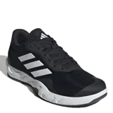 Championes de entrenamiento Adidas Amplimove Trainer, color negro con las icónicas tres tiras en blanco en los laterales y entresuela blanca. Confeccionados en tejido de malla transpirable con refuerzos sintéticos y suela de caucho para mayor tracción.