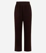 Pantalón de corte recto con cintura elástica y lazo de ajuste frontal. Confeccionado en tejido modal con caída fluida y estructura cómoda.