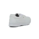 Championes deportivos blancos Comfortflex con cordones tono sobre tono, suela chunky con amortiguación y un discreto aplique metálico dorado en el lateral.