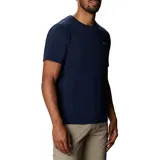 Remera de manga corta azul marino con logo de la marca en el pecho.