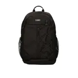 Mochila negra Converse Transition con bolsillo principal con funda para laptop, bolsillo externo con cierre, dos bolsillos laterales de malla y cordón de carga.