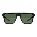Lentes de sol Mormaii modelo Melbourne con armazón rectangular negro de acetato y cristales polarizados de color verde oscuro.