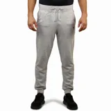 Pantalón deportivo tipo jogging Diadora, color gris melange, con puños ajustados en los tobillos, cordón de ajuste en la cintura y pequeño logo negro en el muslo izquierdo.