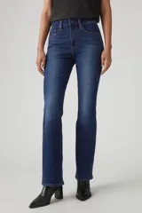 Jeans Levi's 725 Hi Rise Bootcut Eternal, de tiro alto y corte bootcut, color azul oscuro.