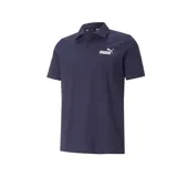 Polo de hombre color azul marino, manga corta, con cuello y tapeta de dos botones. Logo Puma en blanco bordado en el pecho.