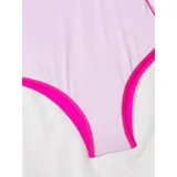 Malla entera azul con diseño cruzado en el frente, aberturas laterales, volados en los hombros y efecto control de abdomen.