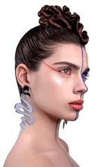 Aros colgantes plateados con forma de serpiente.