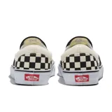 Championes Vans Classic Slip-On unisex con estampado damero en blanco y negro.