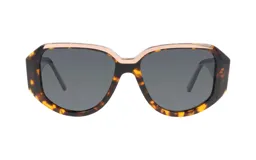 Lentes de sol Donna modelo 1236 col 4, con montura de acetato color carey con detalles dorados y lentes grises.